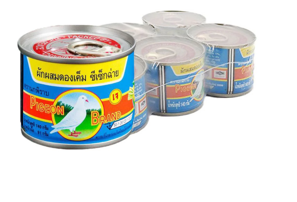 นกพิราบ ผักผสมดองเค็มซีเซ็กฉ่าย ฝาดึง 140 ก. x 6