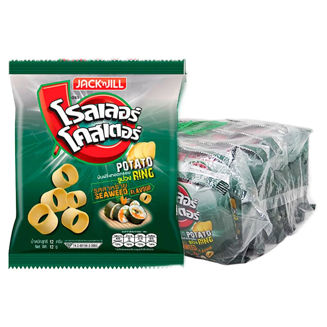 โรลเลอร์ โคสเตอร์ มันฝรั่งทอดรูปวง รสสาหร่าย 12 ก. x 12