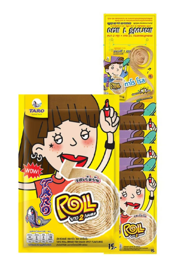 ทาโร ปลาสวรรค์โรลรสเข้มข้น แผงแขวน 13 ก. 6 ชิ้น
