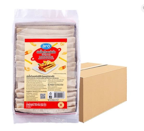 เอโร่ ปอเปี๊ยะโรลไส้ไก่ กุ้งและปูแช่แข็ง 750 ก. x 10