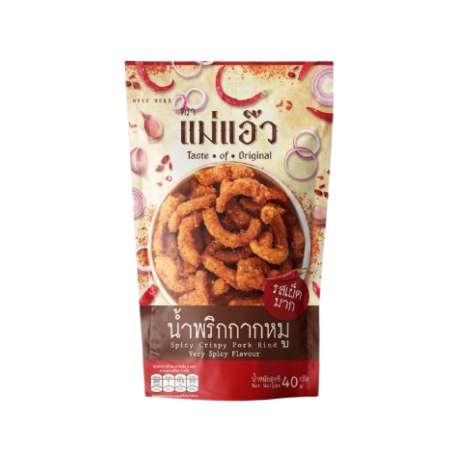 แม่่แอ๊ว  น้ำพริกกากหมู รสเผ็ดมาก