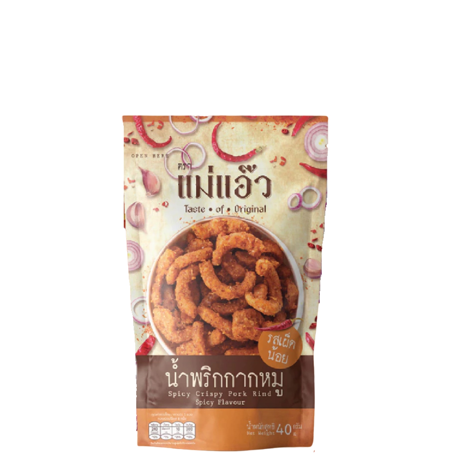 แม่่แอ๊ว  น้ำพริกกากหมู รสเผ็ดน้อย