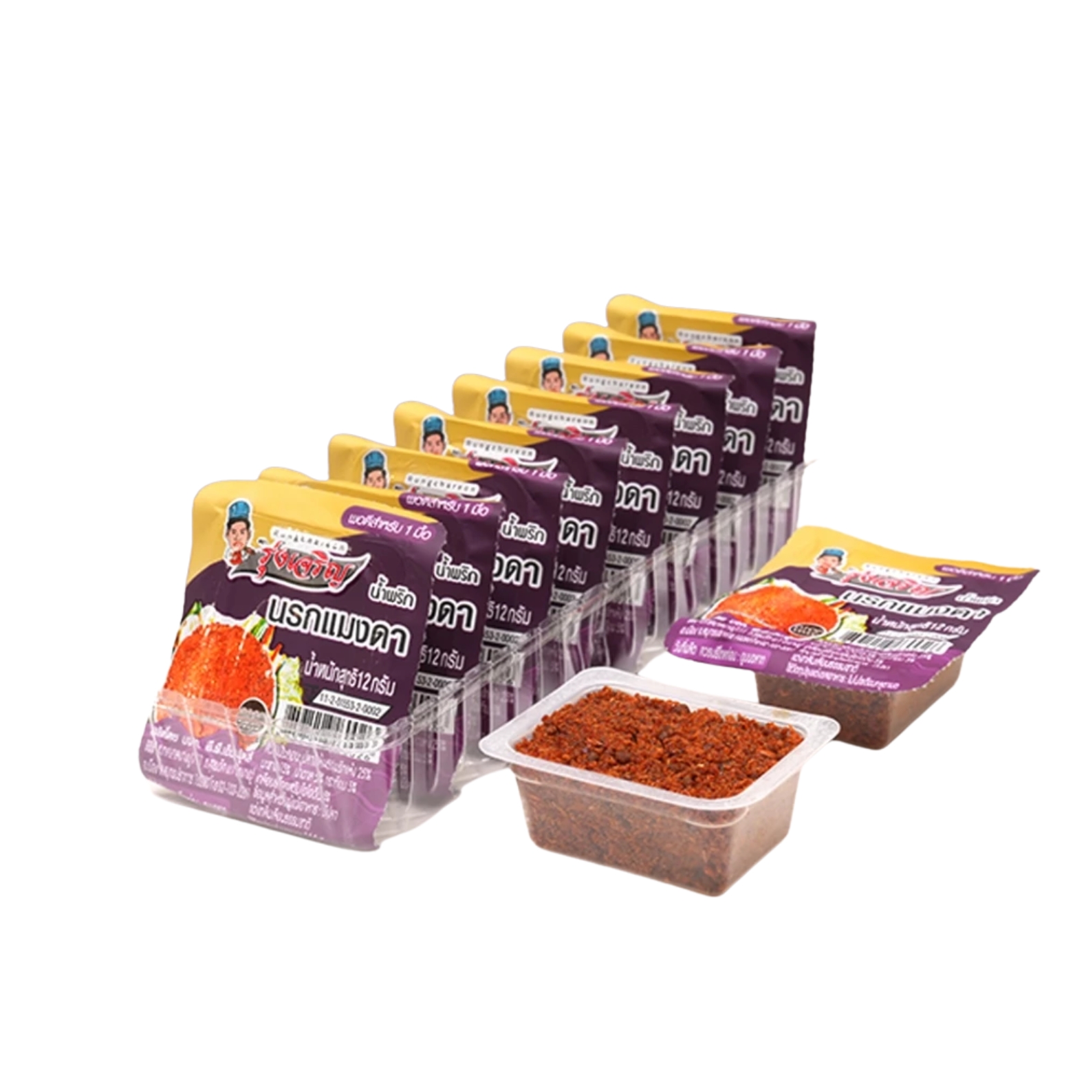 รุ่งเจริญ น้ำพริกนรกแมงดา (12g x 9)