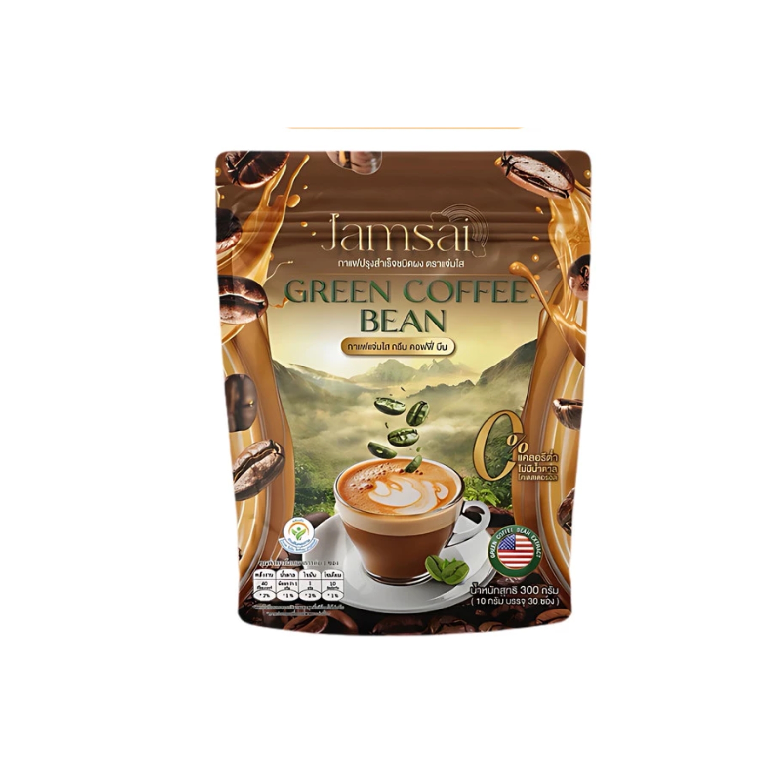 กาแฟปรุงสำเร็จรูป Green Coffee Bean (แจ่มใส)