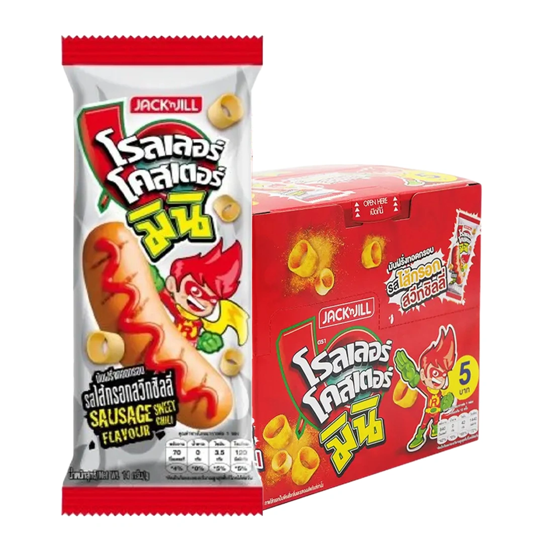 โรลเลอร์ โคสเตอร์ มินิมันฝรั่ง รสเอ็กซ์ตรีมไส้กรอก 14 ก. x 12