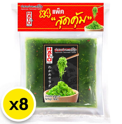 ฮาโตะ ยำสาหร่ายทะเลญี่ปุ่น (120 ก. 4 แพ็ค) x 8