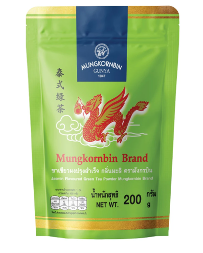 มังกรบิน ชาเขียวผงปรุงสำเร็จ กลิ่นมะลิ 200 ก.