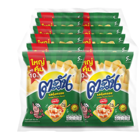 ตะวัน ข้าวเกรียบ รสกุ้งกรอบ 16 ก. x 12+1