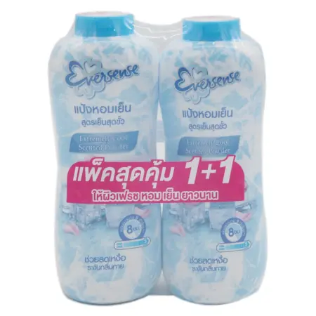 เอเวอร์เซ้นส์ แป้งเย็น สูตรเย็นสุดขั้ว สีฟ้า 280 ก. x 2