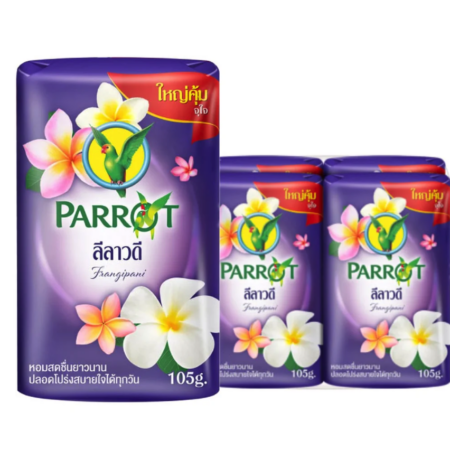 พฤกษานกแก้ว สบู่ก้อน กลิ่นลีลาวดี สีม่วง 105 ก. x 4