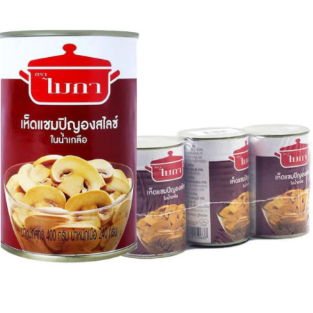 ไมก้า เห็ดแชมปิญองสไลซ์ในน้ำเกลือ 400 ก. x 3