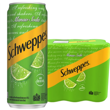 ชเวปส์ มะนาวโซดา ซีโร่ ชูการ์ 330 มล. x 6