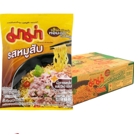 มาม่า บะหมี่กึ่งสำเร็จรูป รสหมูสับ 60 ก. แพ็ค 40
