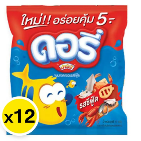 ปาร์ตี้ ดอรี่ ขนมทอดกรอบ รสซีฟู้ด 17 ก. x 12
