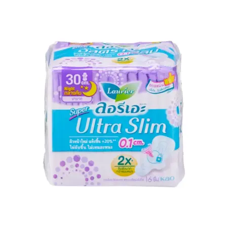 ลอรีเอะ ซูเปอร์อัลตร้าสลิม ผ้าอนามัยแบบมีปีก 30 ซม. 8 ชิ้น x 6