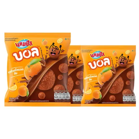 แคมปัส บอล ขนมอบกรอบ รสช็อคโกแลตส้ม 12 ก. x 12