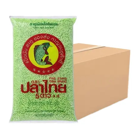 ปลาไทย5ดาว สาคูเม็ดเล็กใบเตย 500 กรัม (จุ40ถุง)