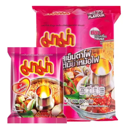 มาม่า บะหมี่กึ่งสำเร็จรูป รสเย็นตาโฟต้มยำหม้อไฟ 60 ก. x 10