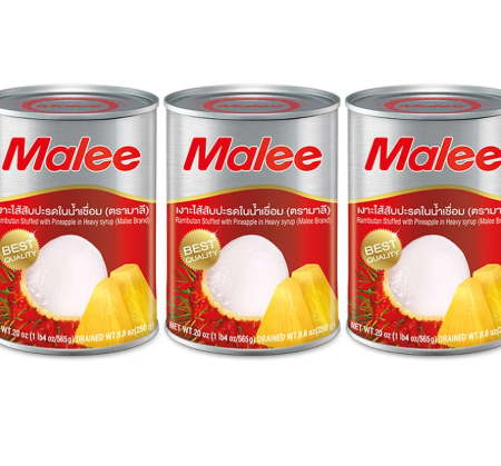 มาลี เงาะสอดไส้สับปะรดในน้ำเชื่อม 20 ออนซ์ x 3