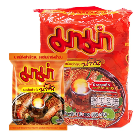 มาม่า ต้มยำกุ้งน้ำข้น 55 ก. x 10