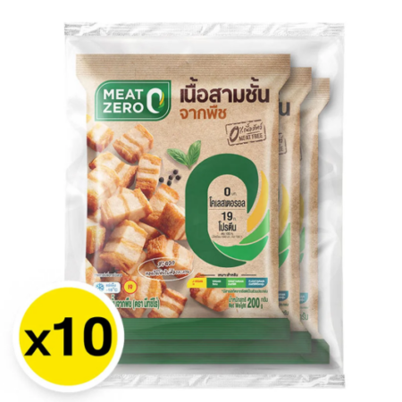 มีทซีโร่ หมูกรอบจากพืช 200 ก. 3 ถุง x 10