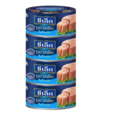 ซีเล็ค ทูน่าสเต็กในน้ำเกลือ 165 ก. x 4