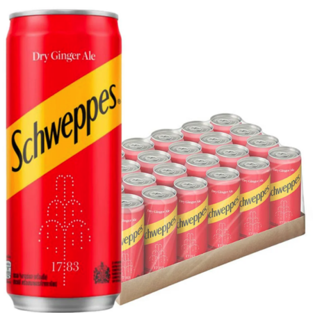 ชเวปส์ เครื่องดื่มน้ำอัดลม ดราย จิงเจอร์เอล 330 มล. x 24