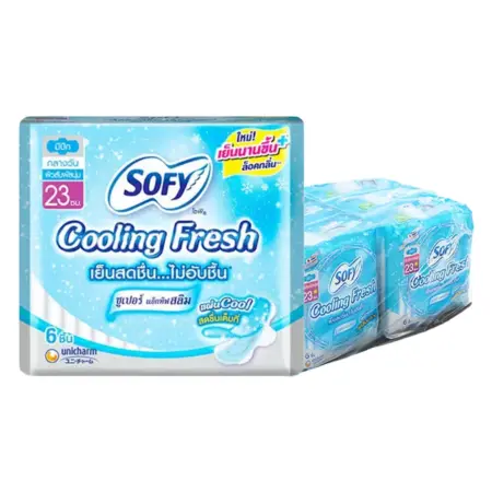โซฟี คูลลิ่งเฟรช อัลตร้าสลิม แบบมีปีก 23 ซม. 6 ชิ้น x 6
