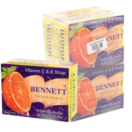 เบนเนท สบู่ก้อน สูตรวิตามินซีแอนด์อี สีส้ม 130 ก. x 4