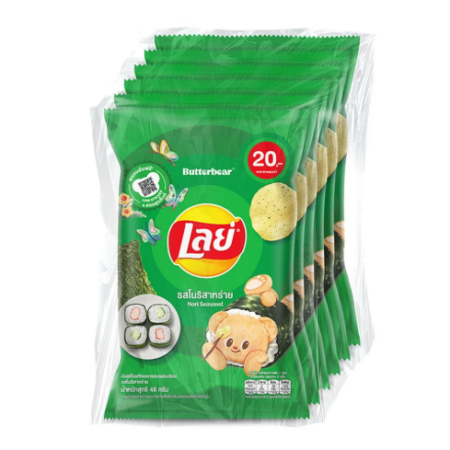 เลย์ มันฝรั่งแท้ทอดกรอบ รสโนริสาหร่าย 48 ก. x 6