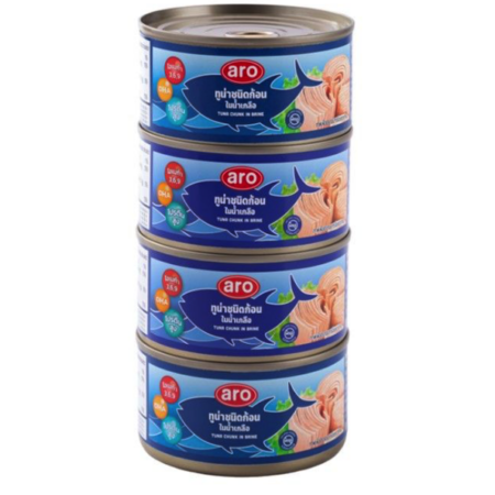 เอโร่ ปลาทูน่าในน้ำเกลือ 185 ก. x 4