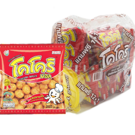 โคโคริ บอล ข้าวโพดอบกรอบ รสปลาหมึก 12 ก. x 12