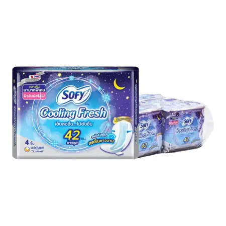 โซฟี คูลลิ่งเฟรช กลางคืน สลิม แบบมีปีก 42 ซม. 4 ชิ้น x 6
