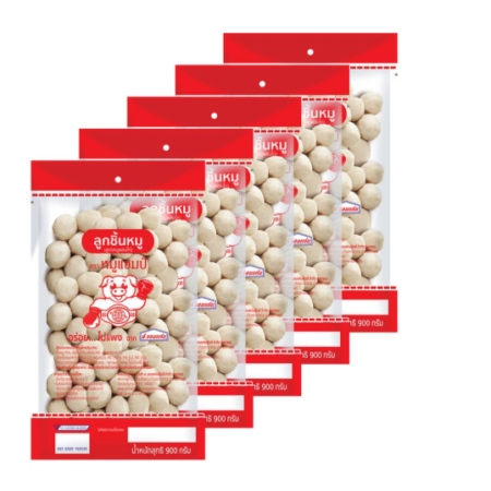 ลูกชิ้นหมู ตราหมูแชมป์ 900 กรัม (5 ซอง/แพ็ค)