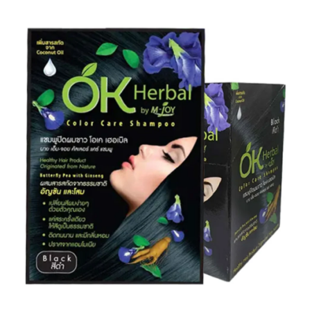 โอเค เฮอเบิล แชมพูปิดผมขาว สีดำ 30 มล. x 12