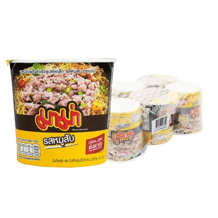 มาม่า คัพ บะหมี่กึ่งสำเร็จรูป รสหมูสับ 42 ก. x 6