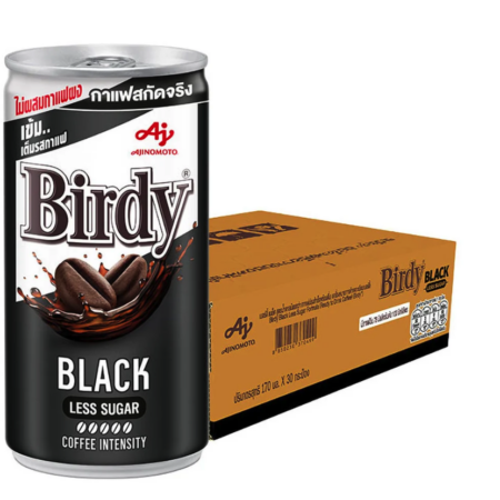 เบอร์ดี้ กาแฟกระป๋องพร้อมดื่ม แบล็ค คอฟฟี่ 170 มล. x 30