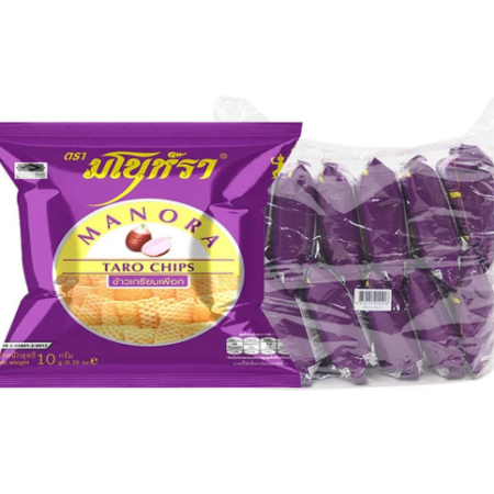 มโนห์รา ข้าวเกรียบทอด รสเผือก 10 ก. x 12