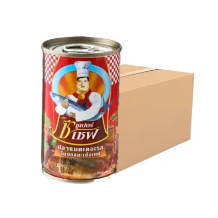 ซุปเปอร์ ซี เชฟ ปลาแมคเคอเรลในซอสมะเขือเทศกระป๋อง 155 กรัม x 100 กระป๋อง