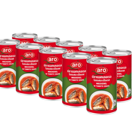 เอโร่ ปลาแมคเคอเรลในซอสมะเขือเทศ ฝาดึง 155 ก. x 10