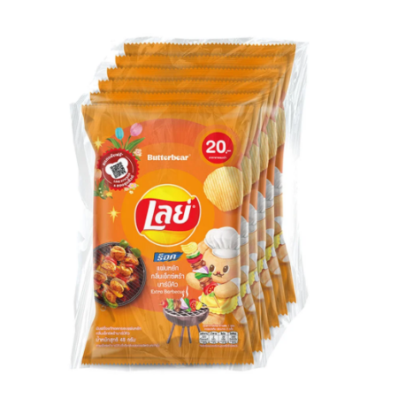 เลย์ ร็อค มันฝรั่งแท้ทอดกรอบ รสบาร์บีคิว 48 ก. x 6