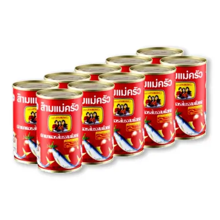 ปลาแมคเคอเรลในซอสมะเขือเทศ ตราสามแม่ครัว 155 กรัม x 10