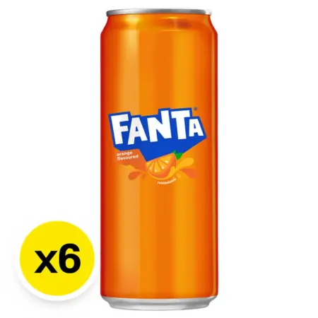 แฟนต้า น้ำอัดลมรสส้ม 325 มล. x 6