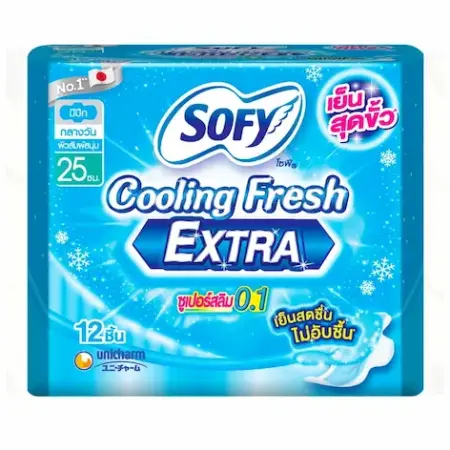 โซฟี่ คูลลิ่ง เฟรช เอ็กซ์ตร้า เดย์ ซุปเปอร์สลิม 0.1 มีปีก 25 ซม.