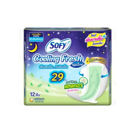Sofy Cooling Fresh Natural with wings for night, size 29 cm.