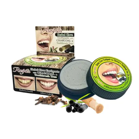 Herbal toothpaste, cloves mixed with charcoal, 25 grams