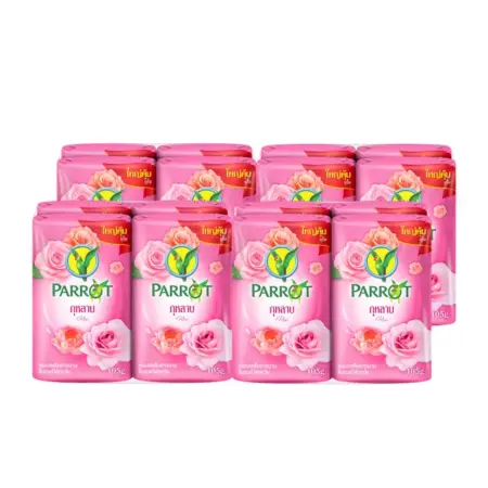 สบู่ก้อน ตรานกแก้ว กลิ่นกุหลาบ ขนาด 105 กรัม 4 ก้อน x 4ห่อ