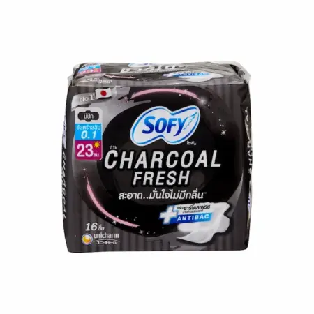 Sofy Charcoal Fresh Slim Wings 23 cm. 16 pieces