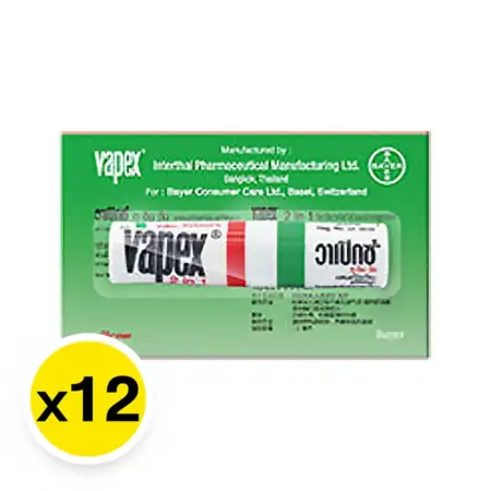 หลอดสูดดม วาเป้กซ์  2 in 1 x12