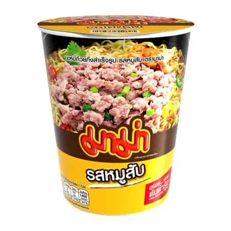 Mama Cup Instant Noodles, Minced Pork Flavor, 60g.
